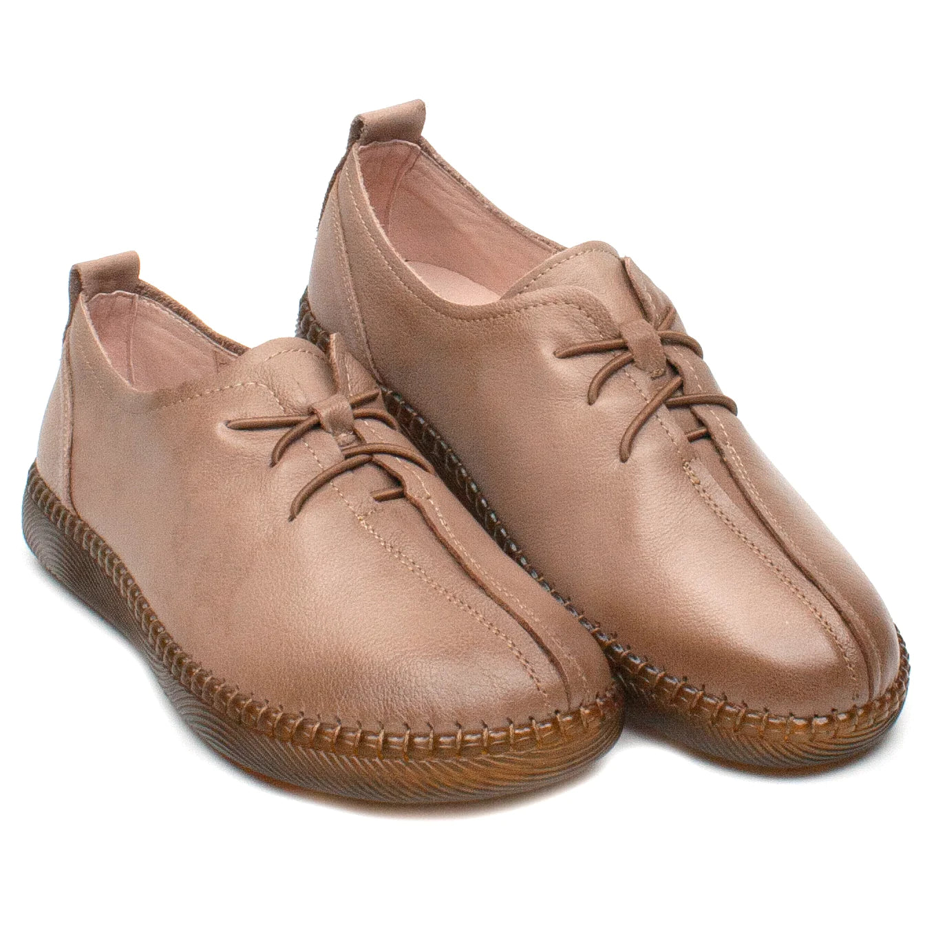 Women's casual shoes made of genuine leather FORMAZIONE 9520 apricot