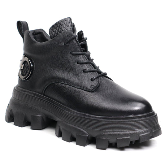 Ghete dama casual piele naturala FORMAZIONE 912 negru