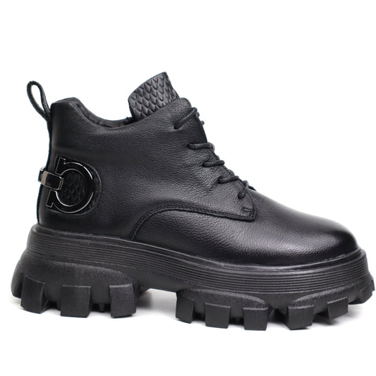 Ghete dama casual piele naturala FORMAZIONE 912 negru