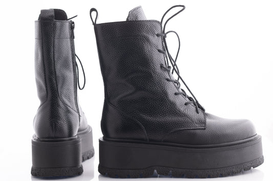 Ghete dama casual piele naturala PERLA 3013 negru box