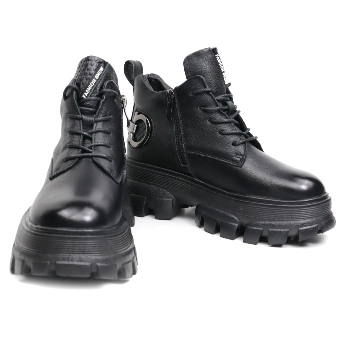 Women's casual boots made of natural leather FORMAZIONE 912 black