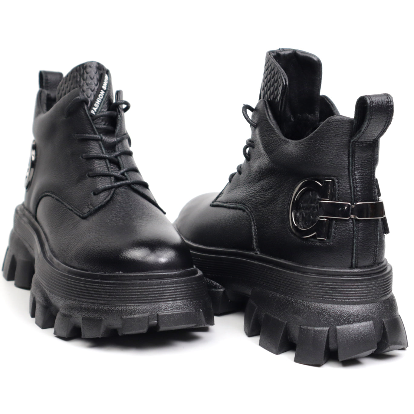 Women's casual boots made of natural leather FORMAZIONE 912 black