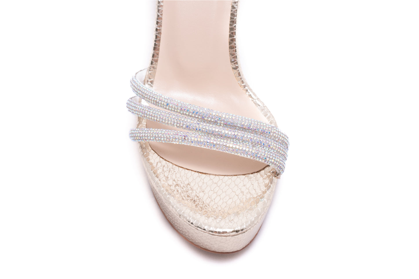 Elegant women's sandals made of eco-leather KARIN 7234 gold