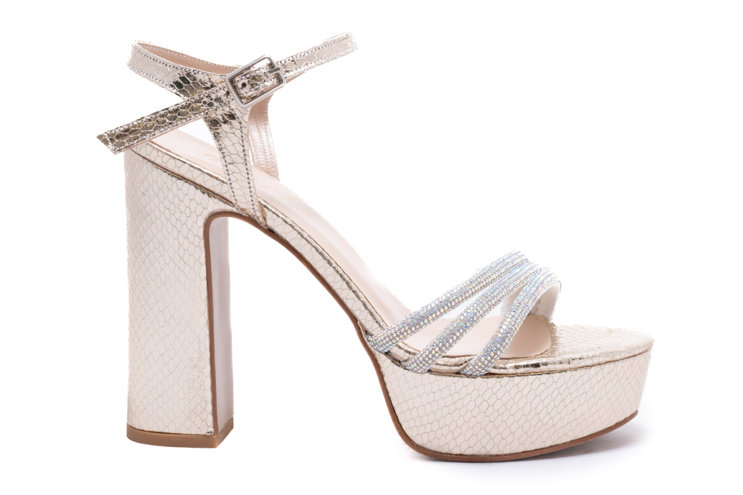 Elegant women's sandals made of eco-leather KARIN 7234 gold