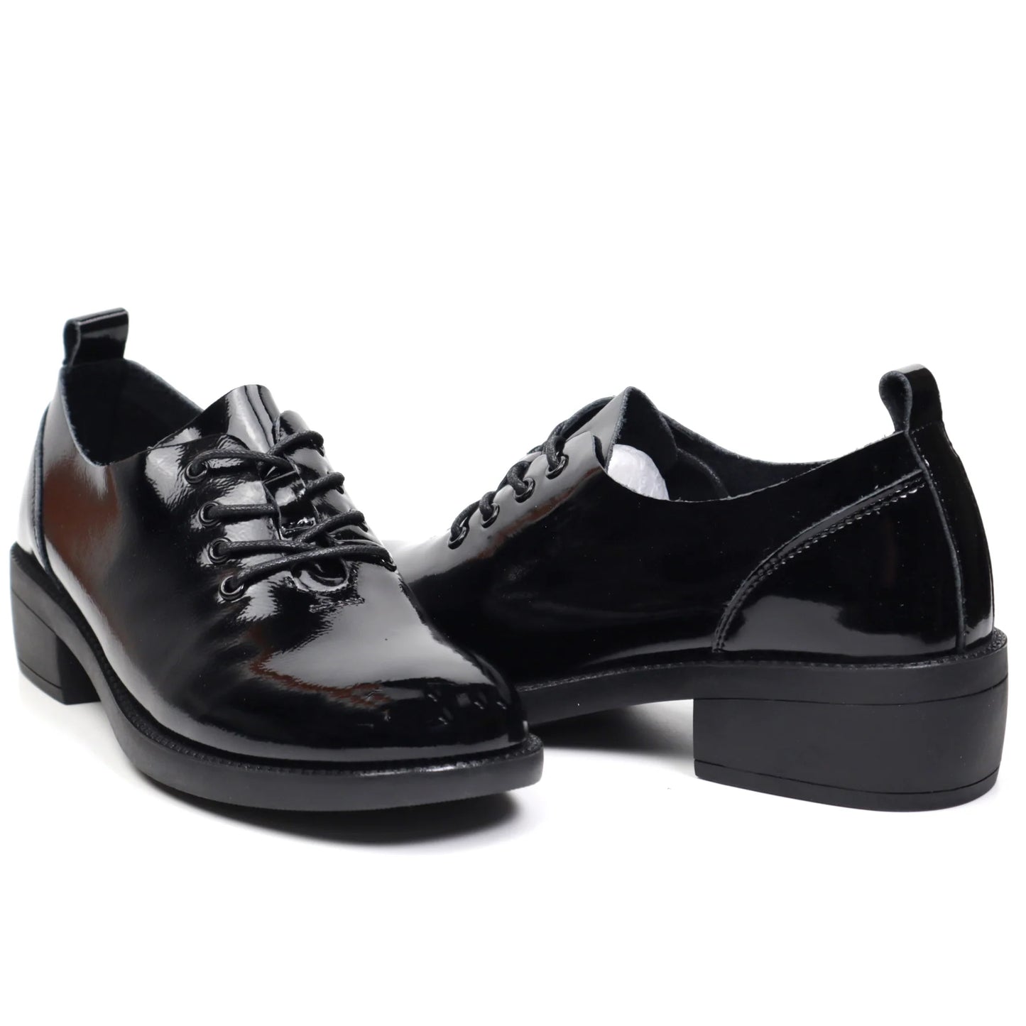 Women's casual shoes made of genuine leather FORMAZIONE 18-1 black patent
