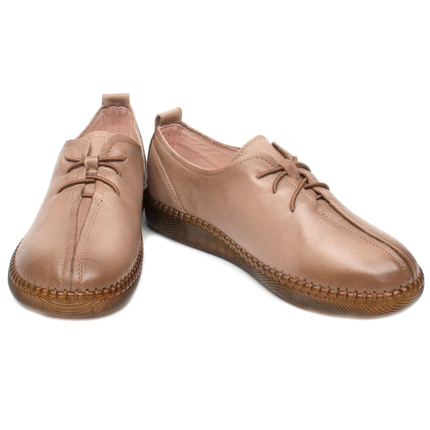 Women's casual shoes made of genuine leather FORMAZIONE 9520 apricot