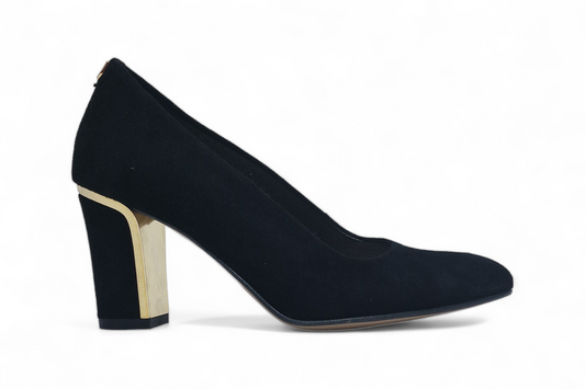 Pantofi dama eleganti piele naturala SALA 1198 negru velur