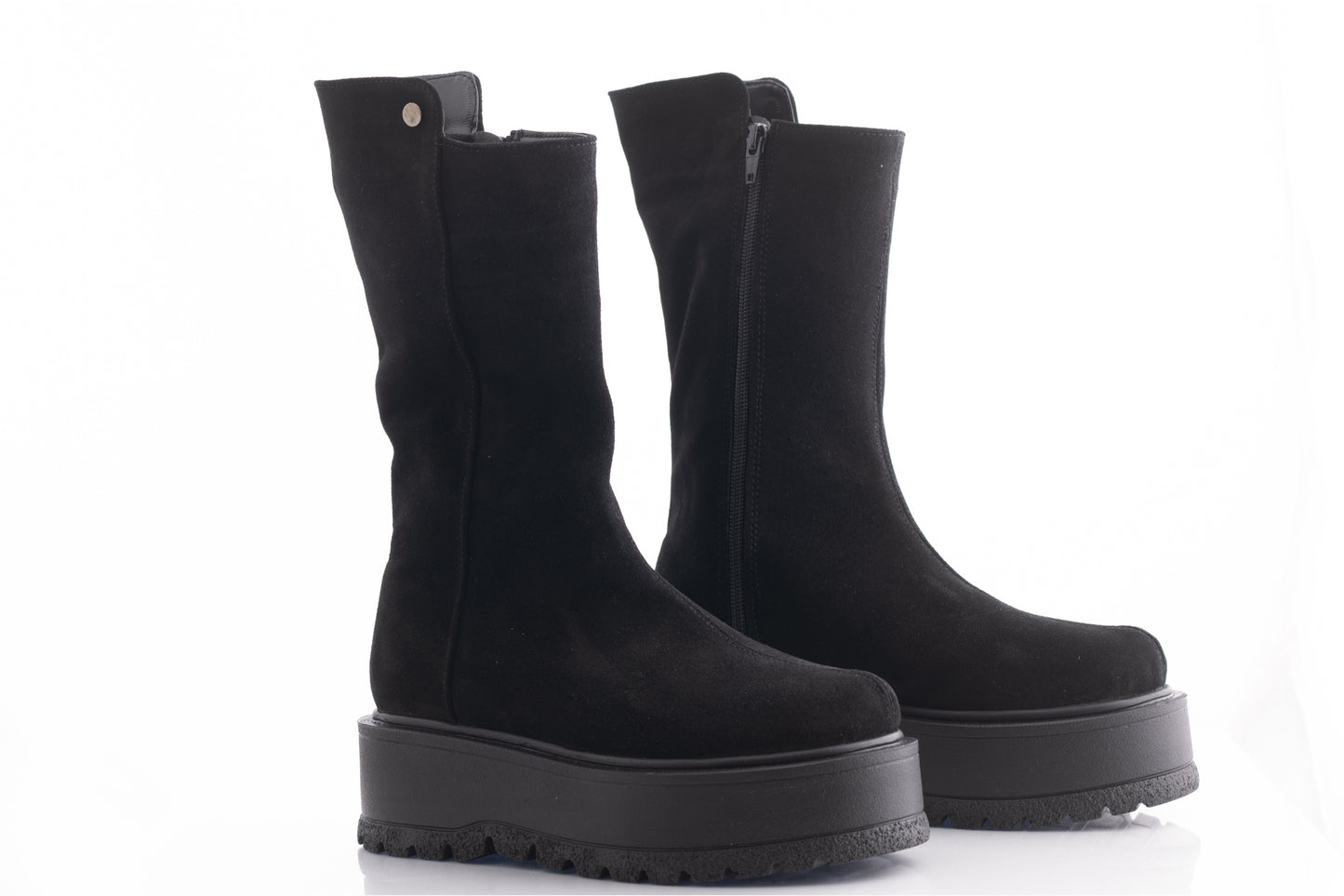Ghete dama casual piele naturala PERLA 851 negru velur