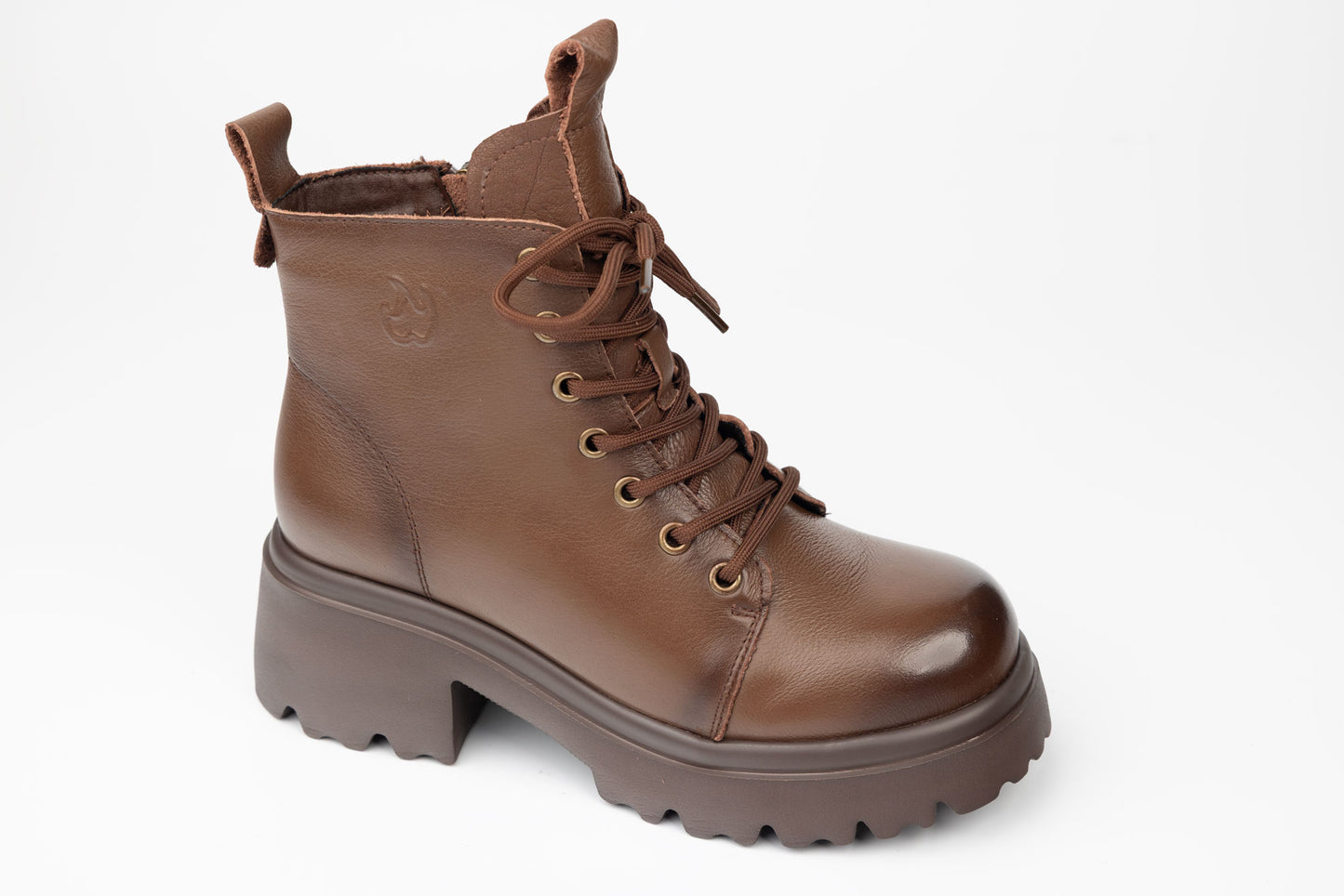Ghete dama casual piele naturala FRANCO GERARDO 83122 Maro