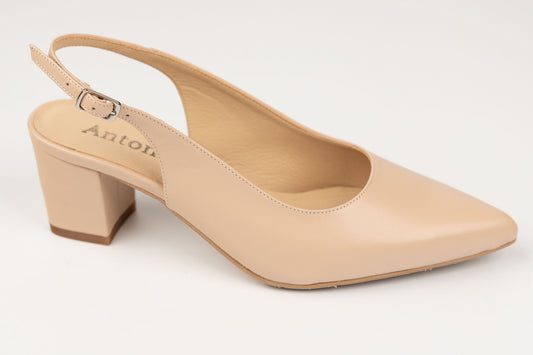 Pantofi dama decupati eleganti din piele naturala ANTONIO 4176 Ivory