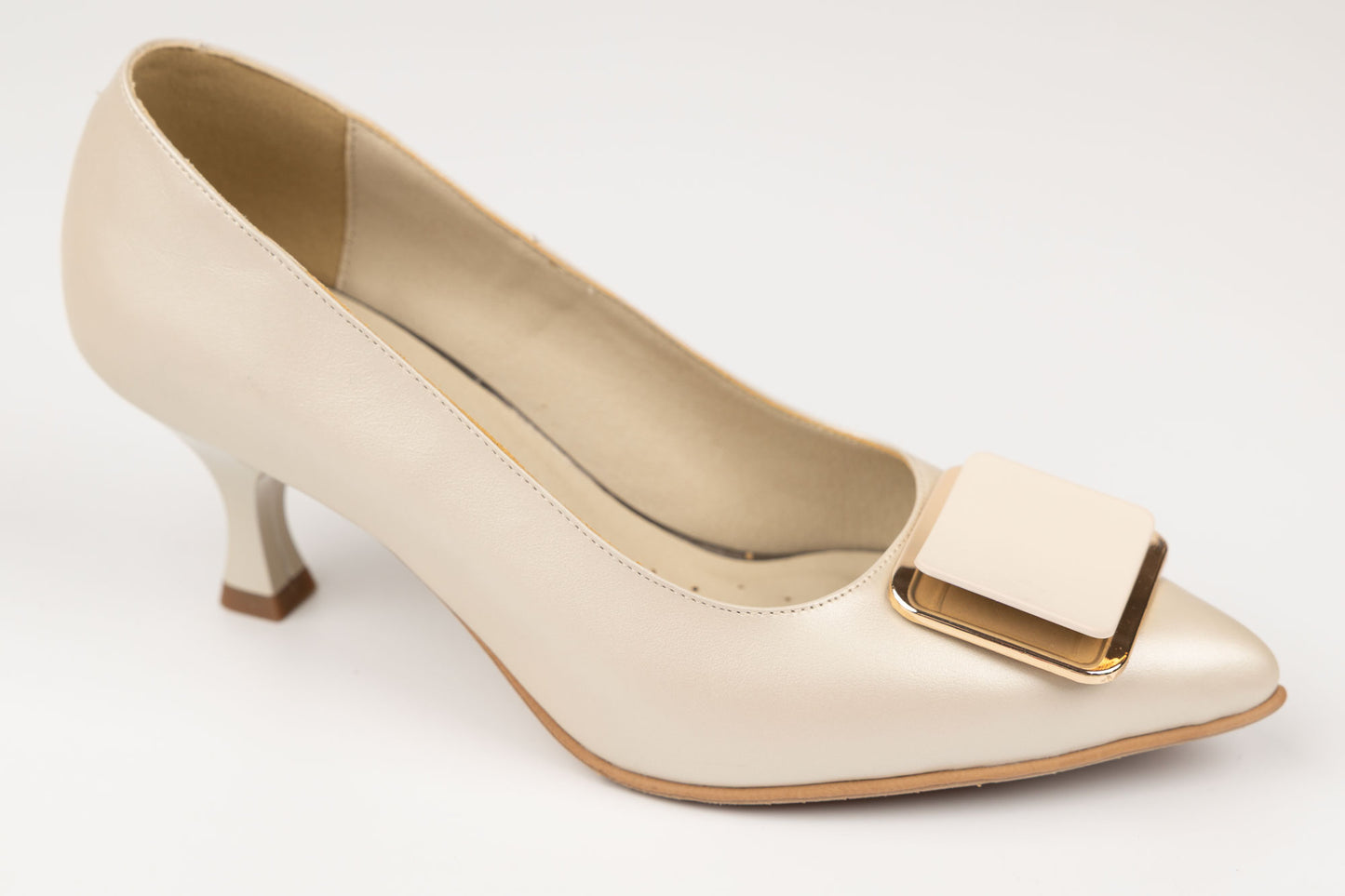 Pantofi damă piele naturală Antonio 7420 Bej sidef