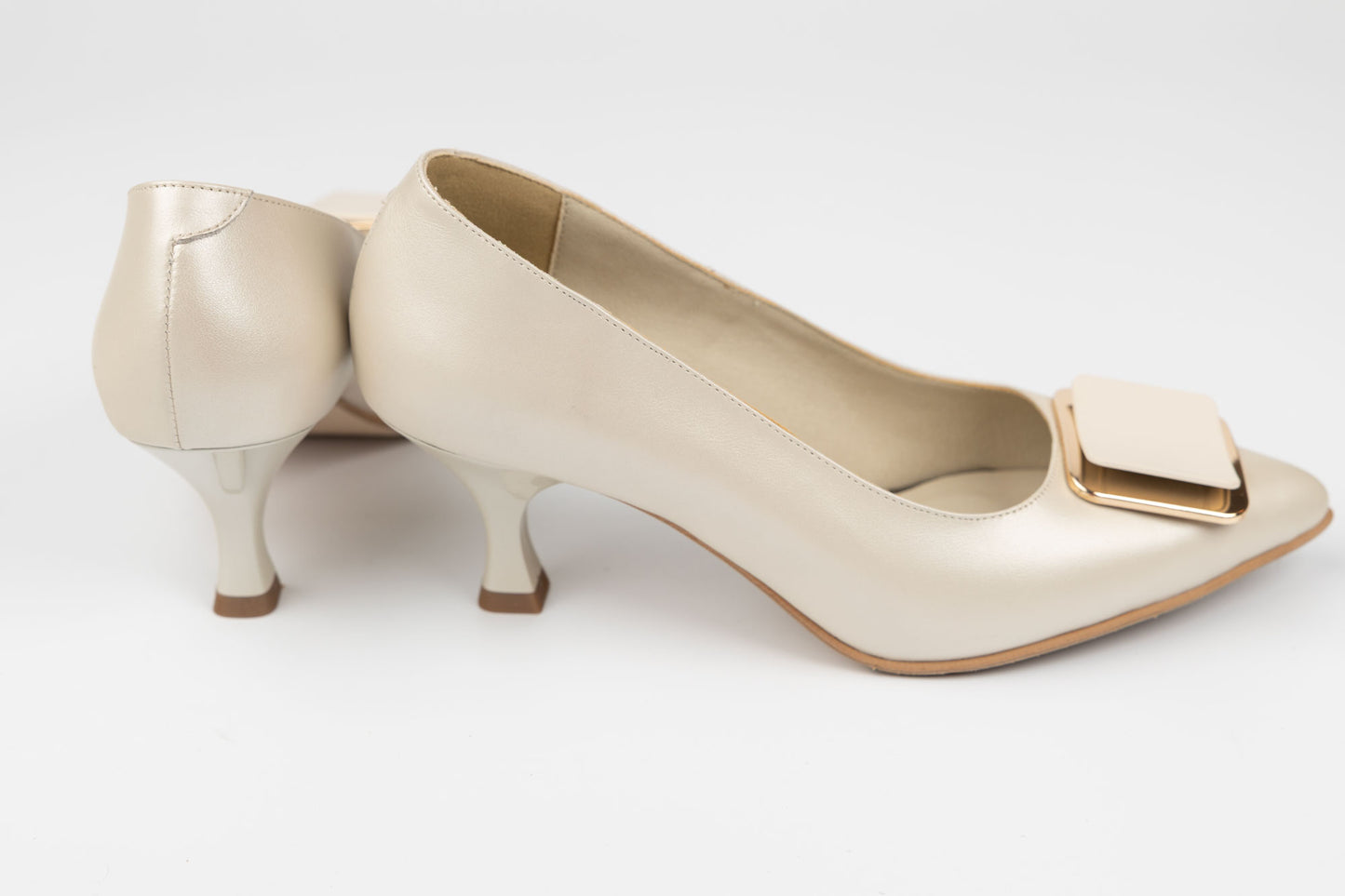 Pantofi damă piele naturală Antonio 7420 Bej sidef