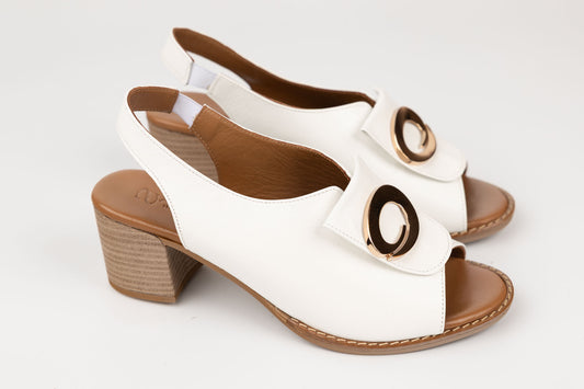 Sandale dama piele naturală ANNAVIOTTI 193 Alb 36-40