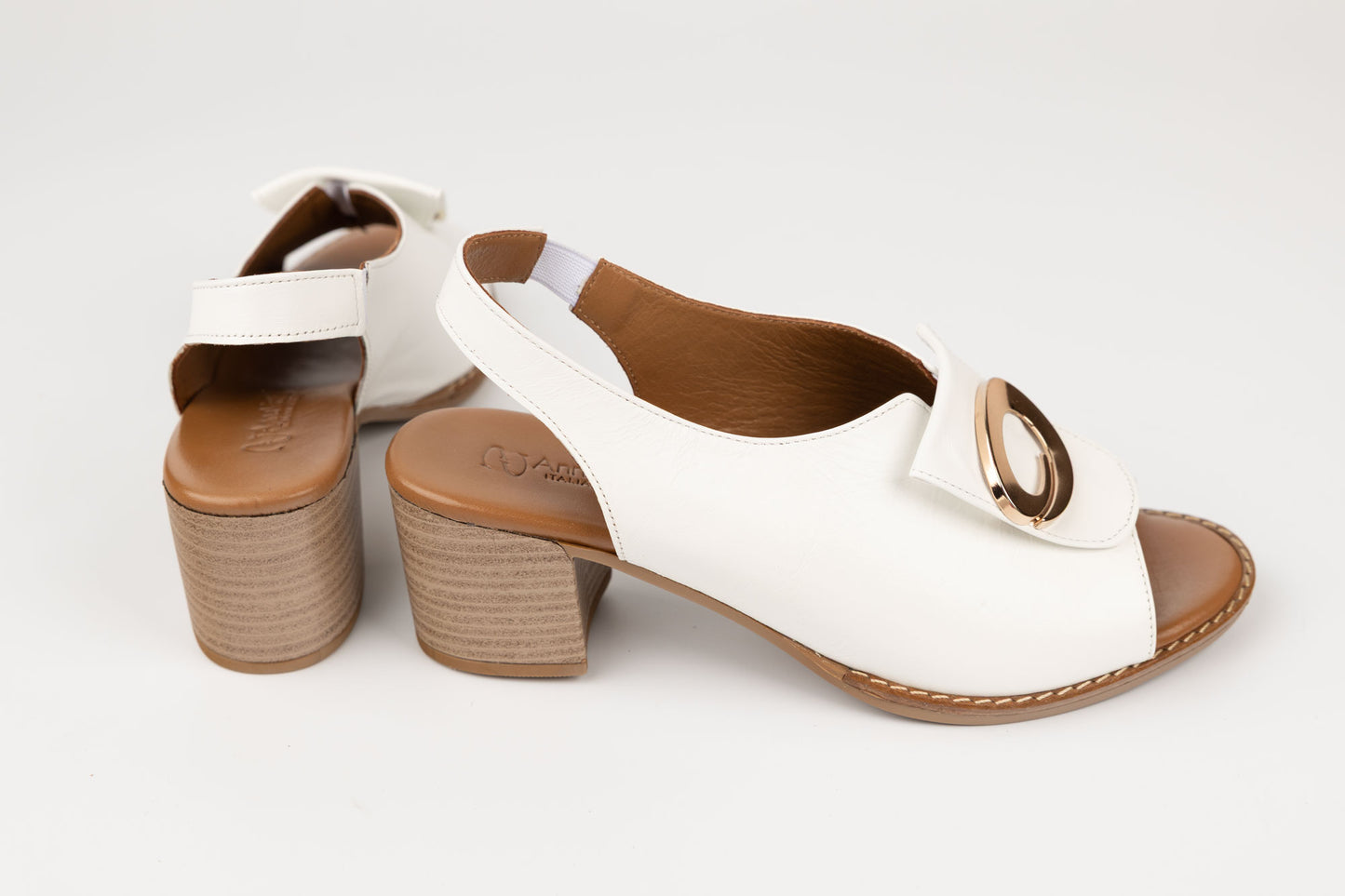 Sandale dama piele naturală ANNAVIOTTI 193 Alb 36-40