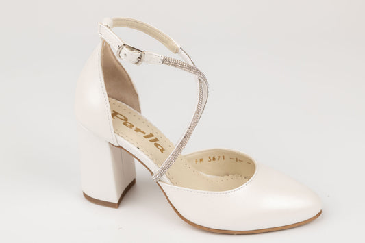 Pantofi dama piele naturală PERLA 3671 Alb sidef