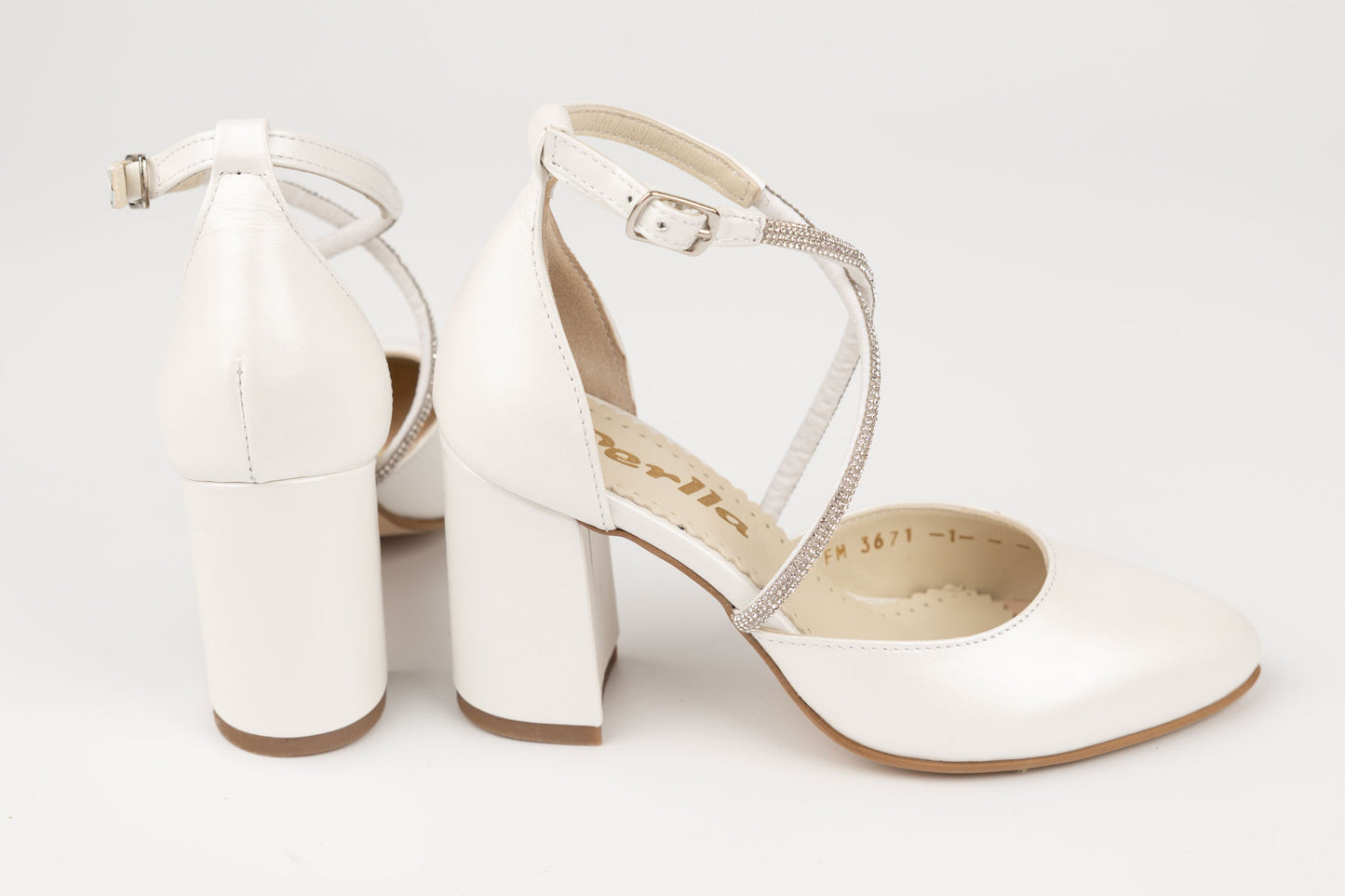 Pantofi dama piele naturală PERLA 3671 Alb sidef