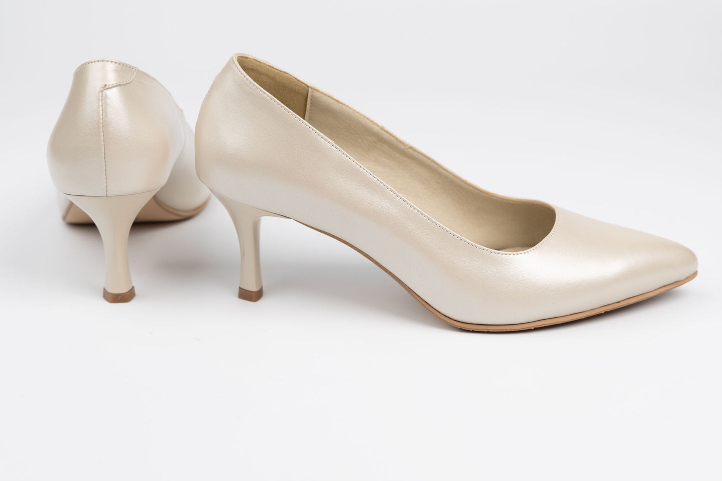 Pantofi dama eleganti piele naturala ANTONIO 5420 Bej Sidef