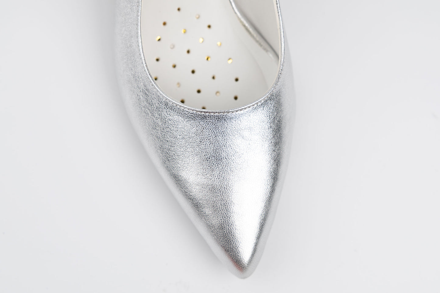 Pantofi dama decupati eleganti din piele naturala ANTONIO 4176 Argintiu