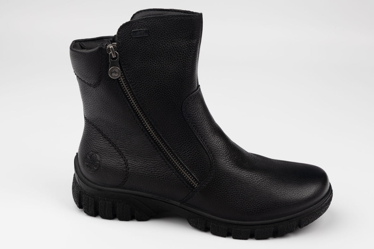 Ghete damă piele naturală Rieker7263-00 N box