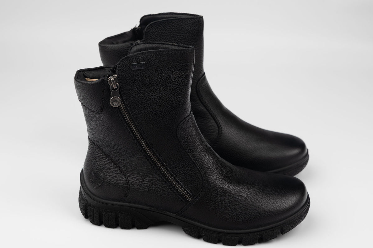 Ghete damă piele naturală Rieker7263-00 N box
