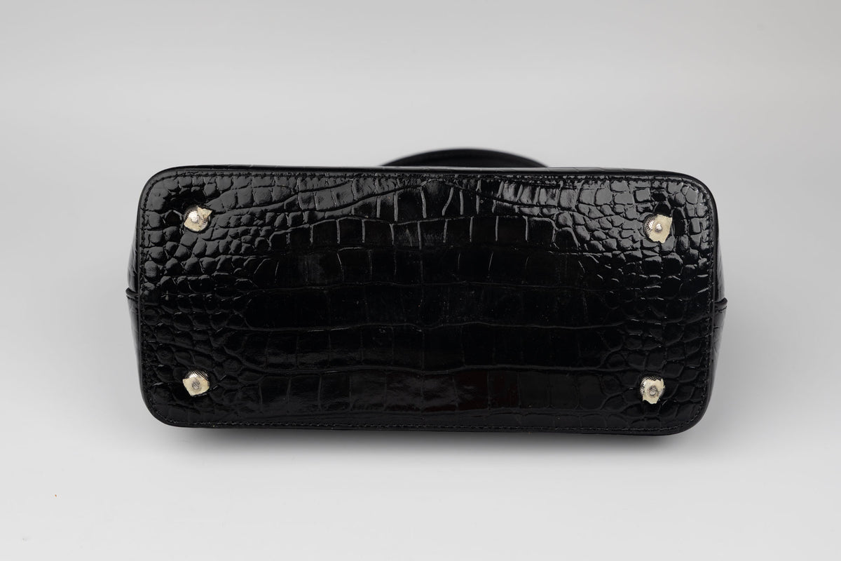 Poșetă damă piele naturală FENIX FASHION 8601 Negru croco
