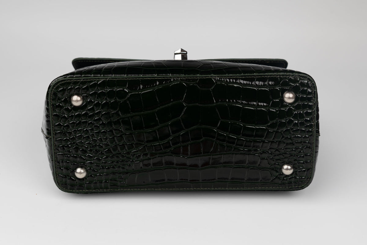 Poșetă damă piele naturală FENIX FASHION 8601 Verde
