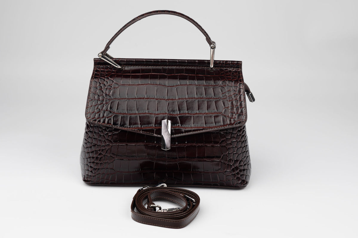 Poșetă damă piele naturală FENIX FASHION 8601 Cofee