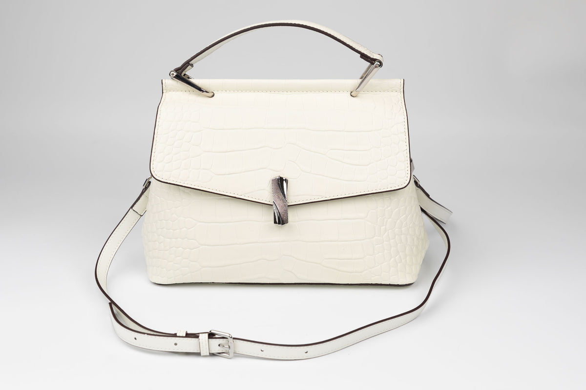Poșetă damă piele naturală FENIX FASHION 8601 Alb