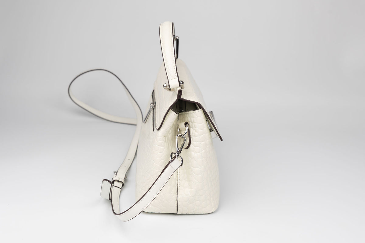 Poșetă damă piele naturală FENIX FASHION 8601 Alb