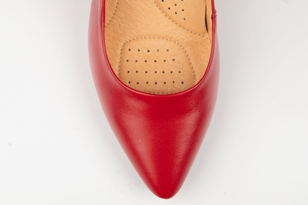 Pantofi damă piele naturală PULSO 1575 Roșu XXL