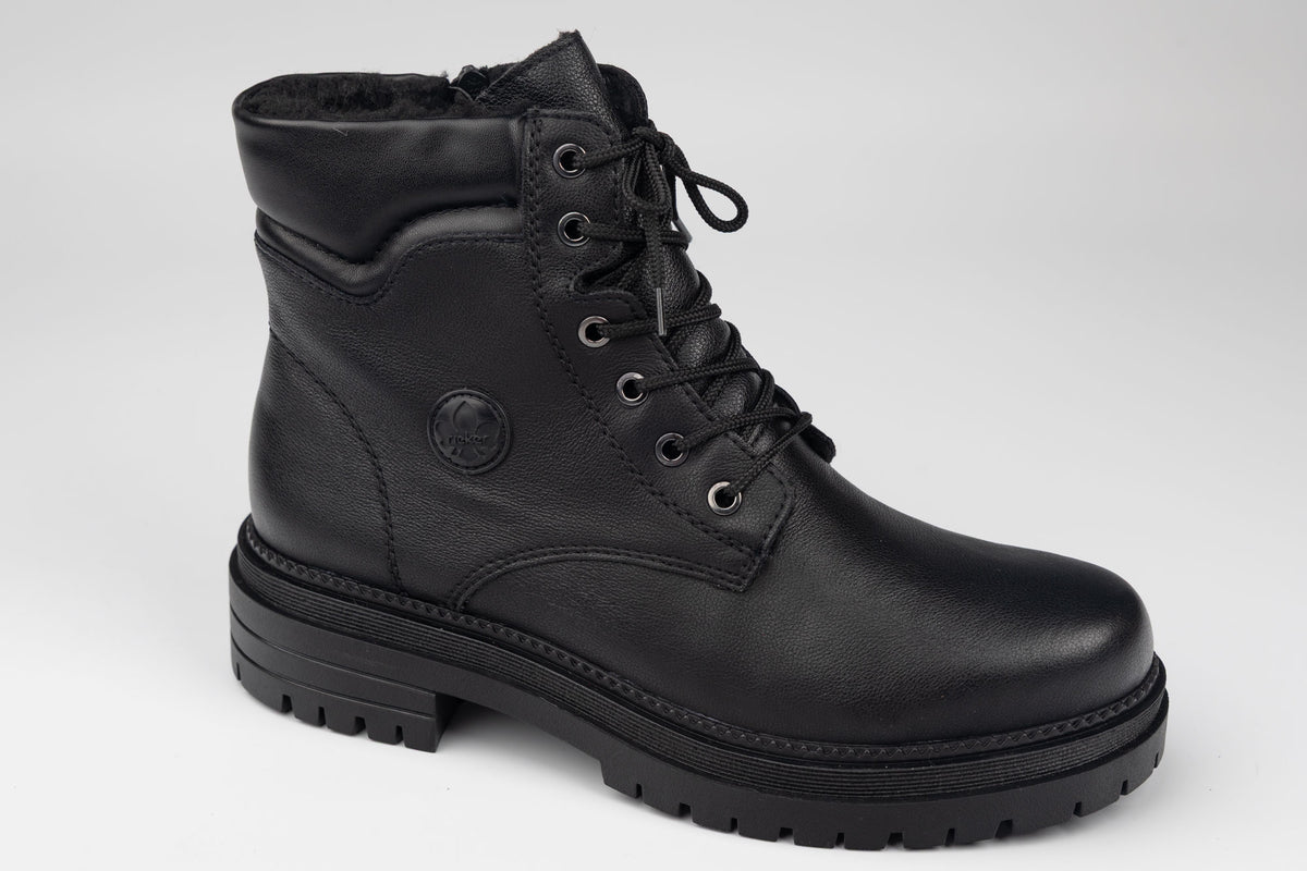 Ghete damă piele naturală RIEKER 3103-00 N box