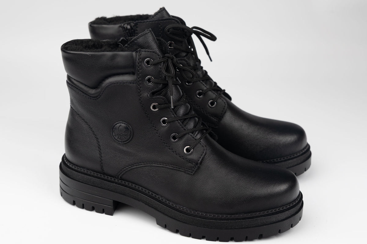Ghete damă piele naturală RIEKER 3103-00 N box