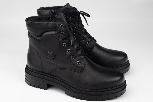 Ghete damă piele naturală RIEKER 3103-00 N box