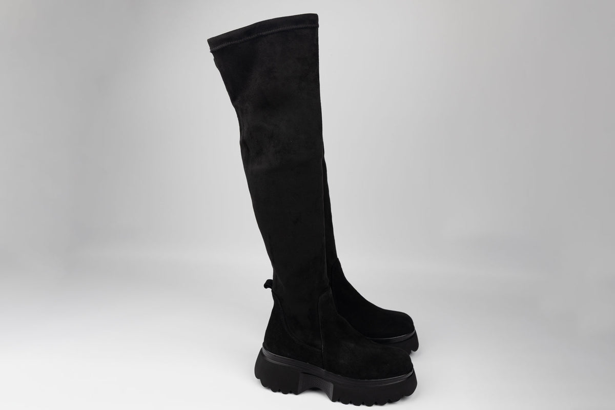 Cizme dama piele naturala intoarsa stretch elastic DOGATI 022235-5 N vel (36-40)