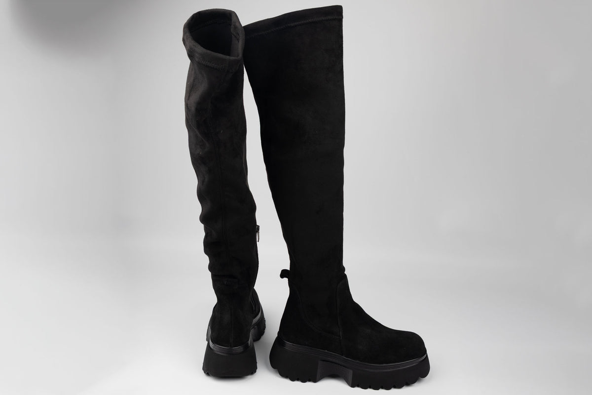 Cizme dama piele naturala intoarsa stretch elastic DOGATI 022235-5 N vel (36-40)