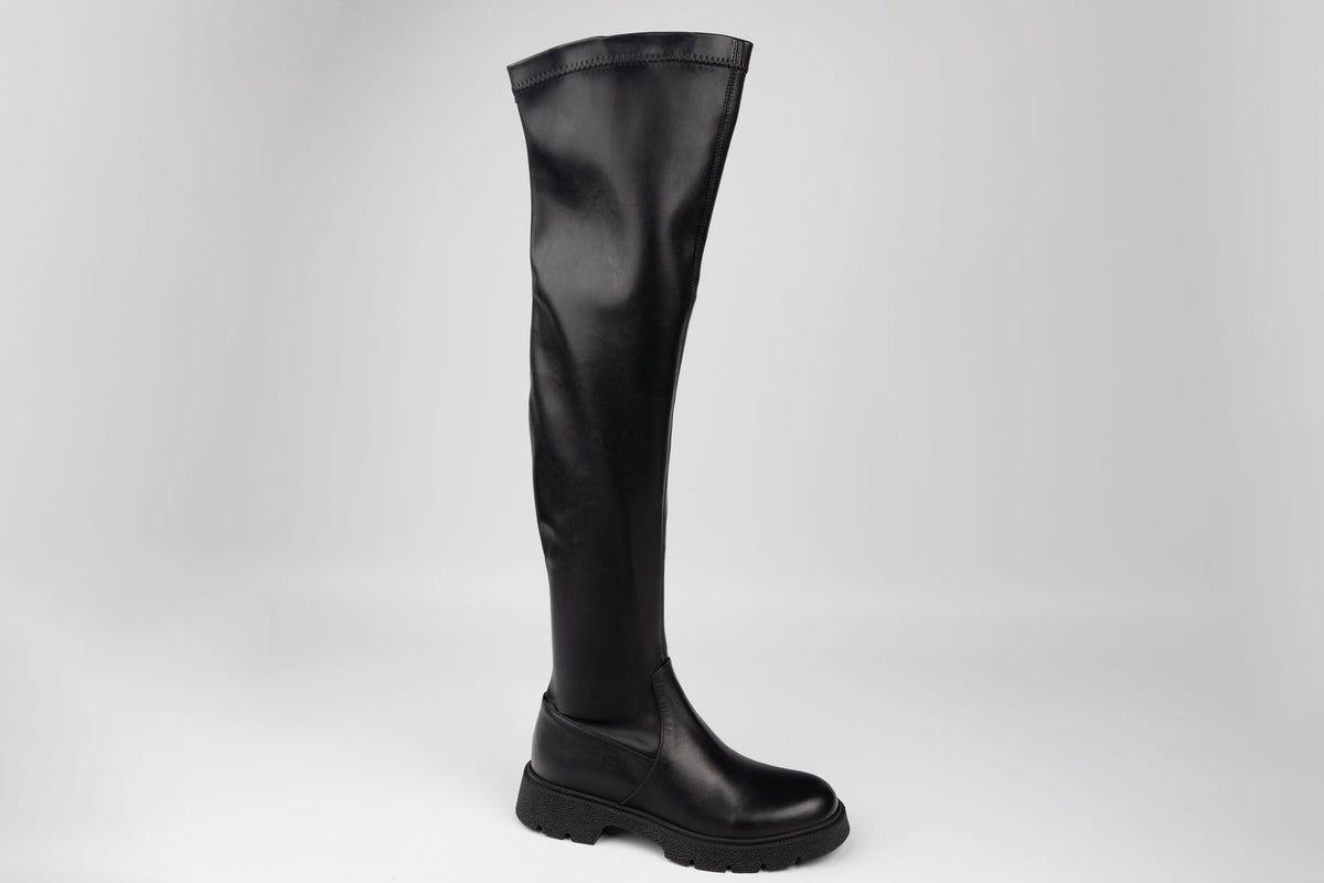 Cizme dama piele naturala strech elastic DOGATI 25066 N box (36-40)
