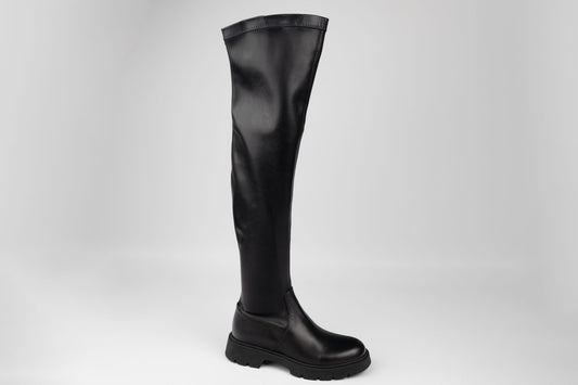 Cizme dama piele naturala strech elastic DOGATI 25066 N box (36-40)