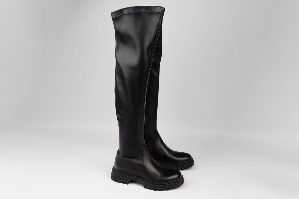 Cizme dama piele naturala strech elastic DOGATI 25066 N box (36-40)