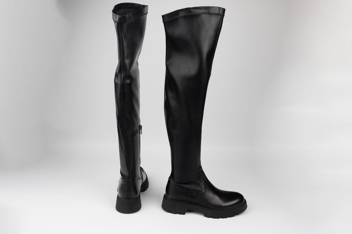 Cizme dama piele naturala strech elastic DOGATI 25066 N box (36-40)