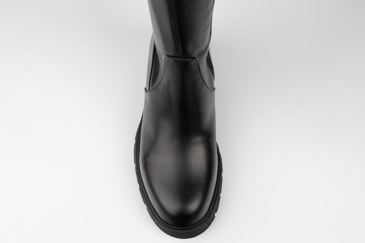Cizme dama piele naturala strech elastic DOGATI 25066 N box (36-40)