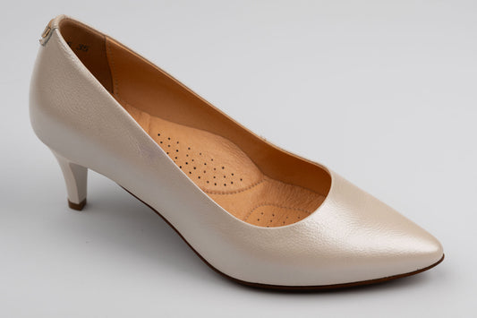 Pantofi damă piele naturală PULSO 1575 Crem ( calapod XXL) 33-44