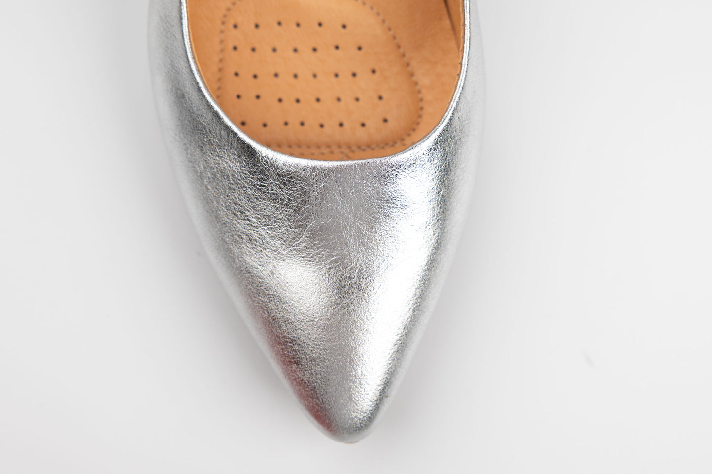 Pantofi damă piele naturală PULSO 1575 Argintiu (calapod XXL) 33-44