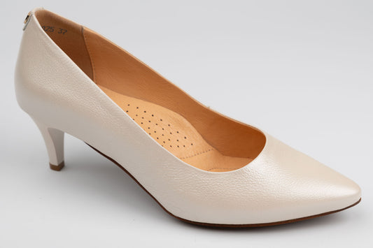 Pantofi damă piele naturală PULSO 1575 Crem ( calapod XXL) 33-44