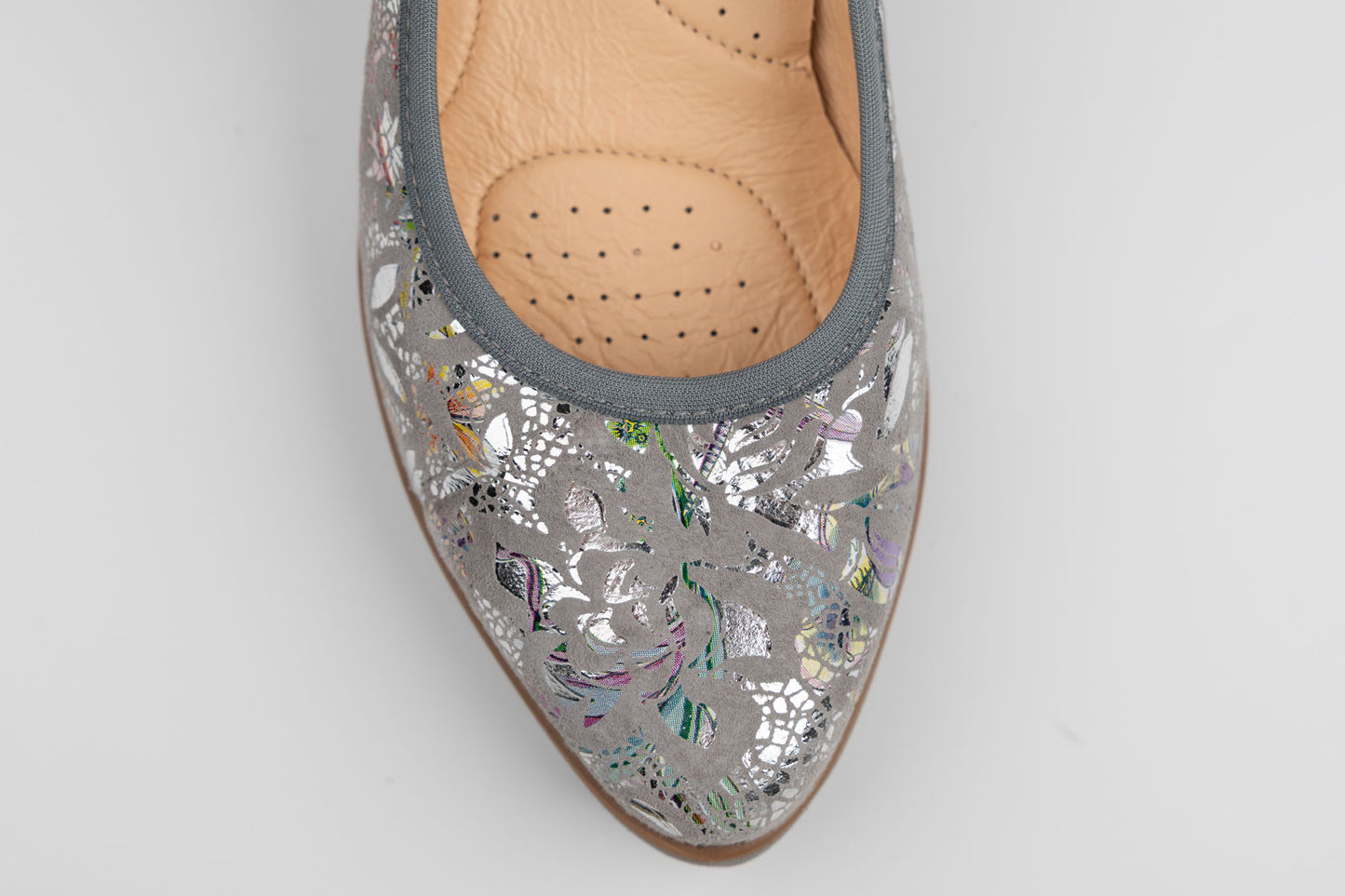 Pantofi dama piele naturală ortopedic PULSO 423 Gri XXL ( calapod lat)