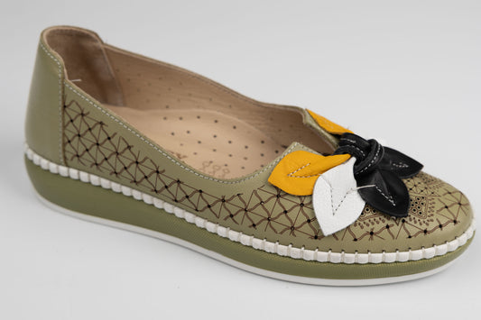 Pantofi damă piele naturală BIOFLEX 023-155 verde ( 36-40)