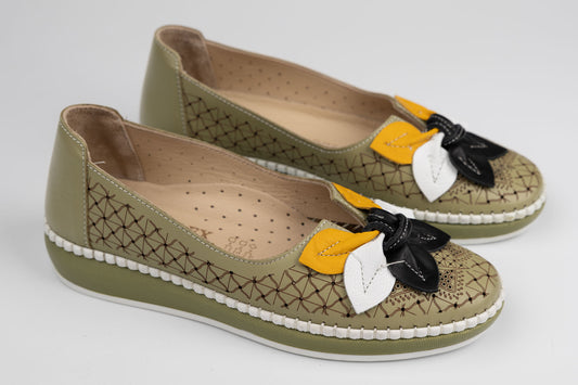 Pantofi damă piele naturală BIOFLEX 023-155 verde ( 36-40)