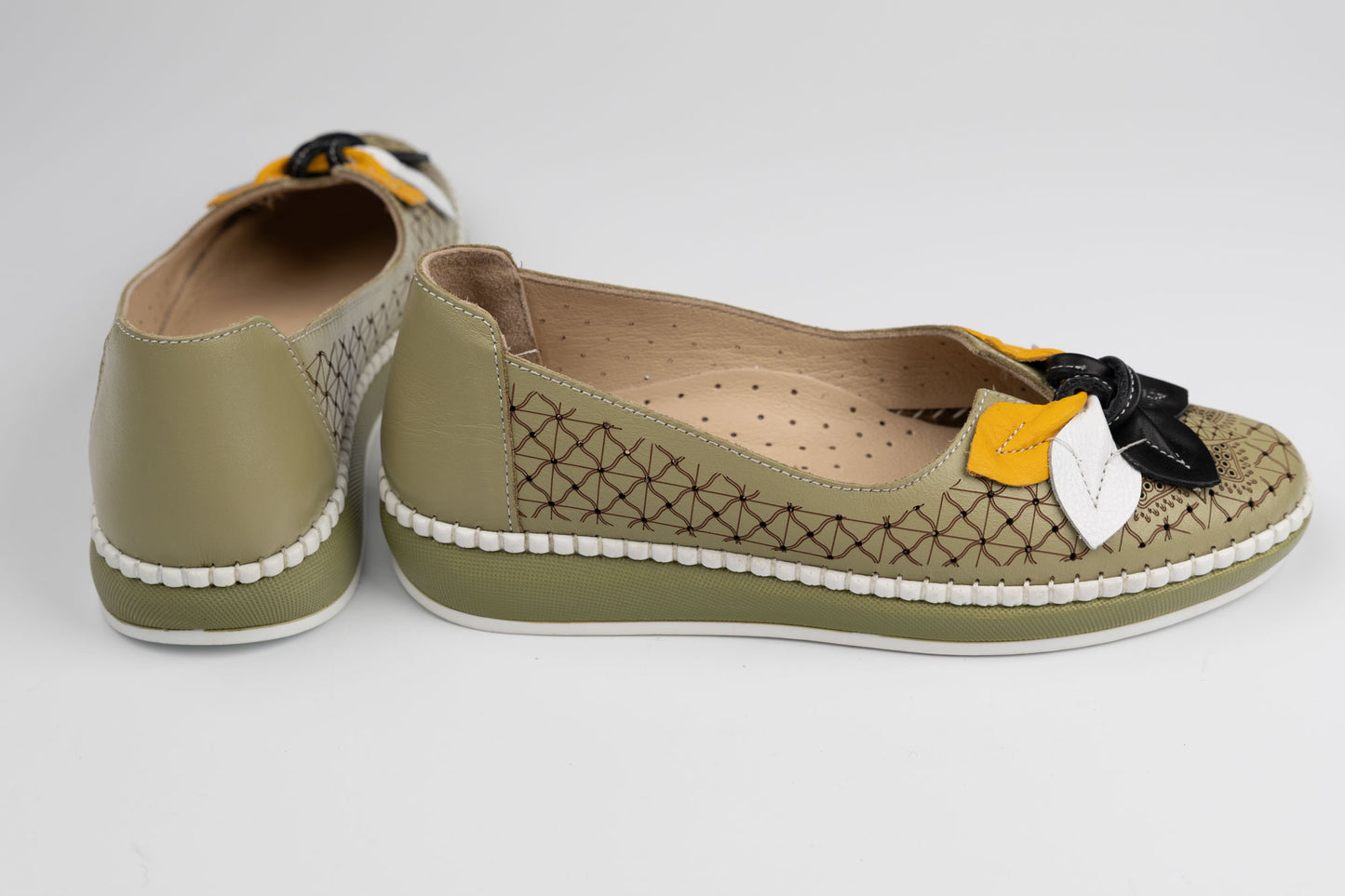 Pantofi damă piele naturală BIOFLEX 023-155 verde ( 36-40)
