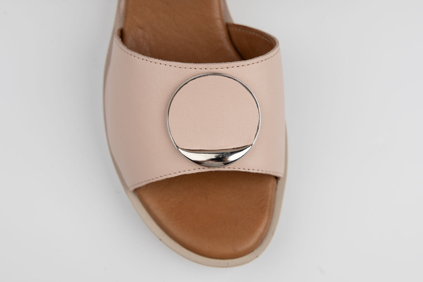 Sandale damă piele naturală ANNA V 361 Pudră ( 36-40)