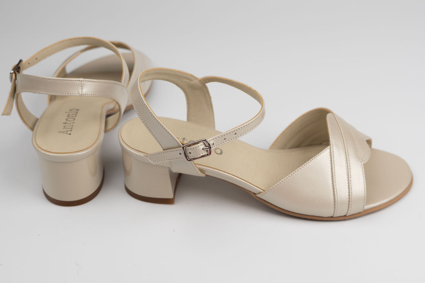 Sandale damă piele naturală ANTONIO 1669 Bej sidef ( 38-42)