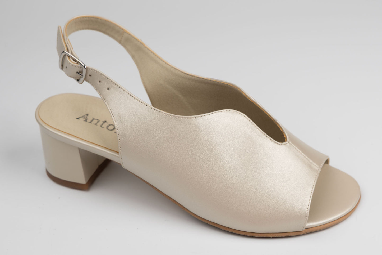 Sandale damă piele naturală ANTONIO 1669 Bej sidef ( 38-42)